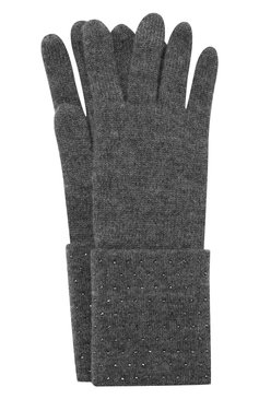 Женские кашемировые перчатки WILLIAM SHARP темно-серого цвета, арт. A120-1 | Фото 1 (Материал: Текстиль, Кашемир, Шерсть; Кросс-КТ: Трикотаж; Статус проверки: Проверено, Проверена категория)
