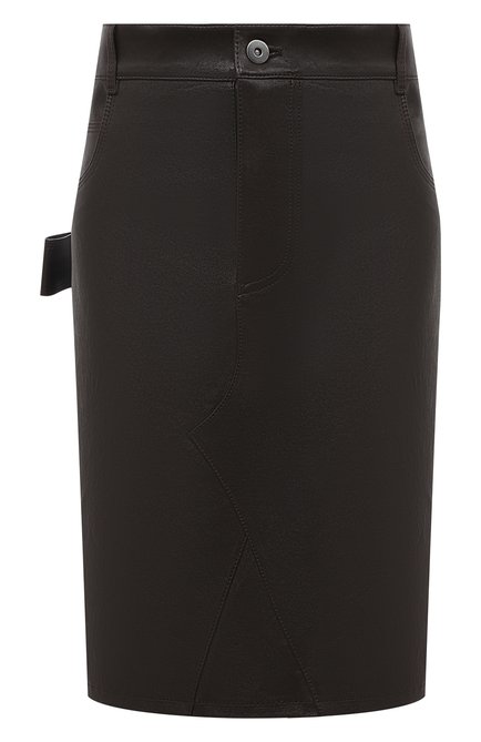 Женская кожаная юбка BOTTEGA VENETA темно-коричневого цвета по цене 321000 руб., арт. 647682/V05G0 | Фото 1
