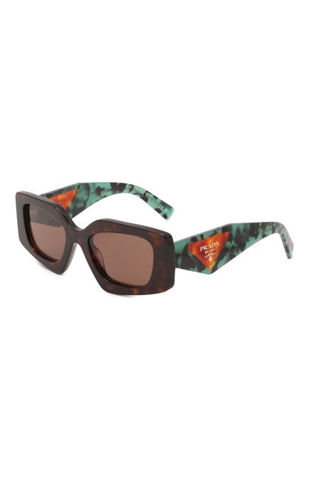 Женские солнцезащитные очки PRADA разноцветного цвета, арт. 15YS-2AU06B | Фото 1 (Тип очков: С/з; Материал: Пластик; Оптика Гендер: оптика-женское; Очки форма: Прямоугольные)