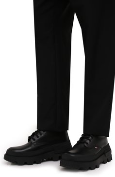 Мужские кожаные ботинки petit mercurious MONCLER черного цвета, арт. G2-09A-4F707-00-019A6 | Фото 3 (Каблук высота: Высокий; Мужское Кросс-КТ: Ботинки-обувь; Материал внутренний: Натуральная кожа; Материал сплава: Проставлено; Материал утеплителя: Без утеплителя; Подошва: Массивная; Драгоценные камни: Проставлено)