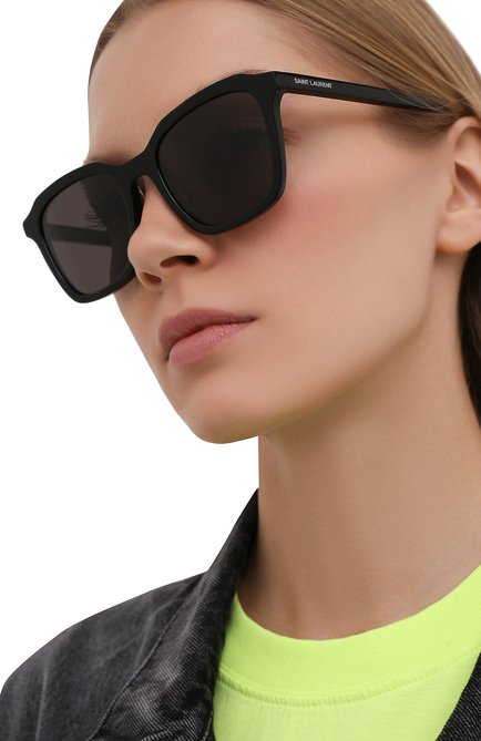 Женские солнцезащитные очки SAINT LAURENT черного цвета, арт. SL 457 001 | Фото 2 (Тип очков: С/з; Региональные ограничения белый список (Axapta Mercury): RU; Оптика Гендер: оптика-женское; Очки форма: Прямоугольные)