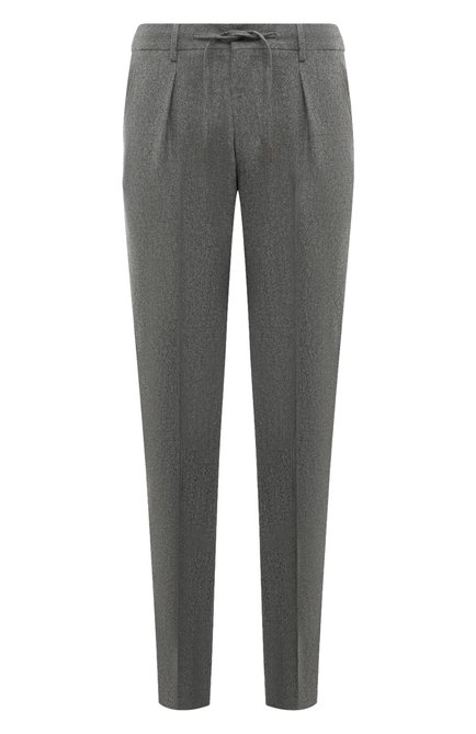 Мужские шерстяные брюки MUST серого цвета, арт. 323M/7644 | Фото 1 (Драгоценные камни: Проставлено; Материал внешний: Шерсть; Длина (брюки, джинсы): Стандартные; Материал сплава: Проставлено)