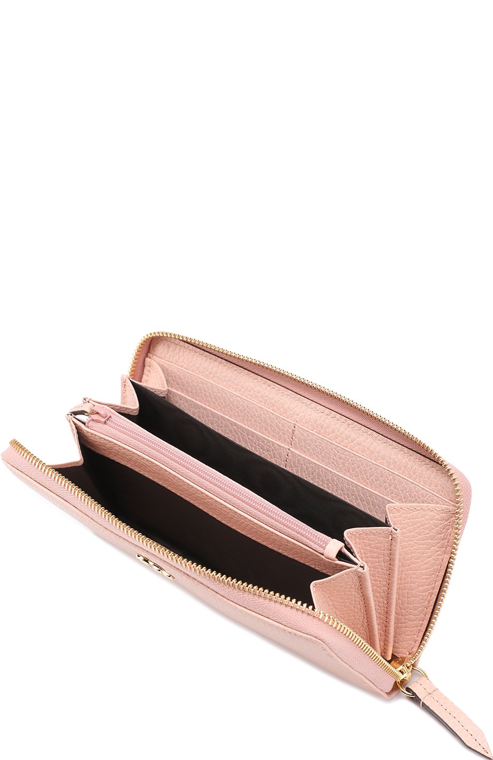 Женские кожаное портмоне на молнии с логотипом бренда GUCCI розового цвета, арт. 456117/CA00G | Фото 3 (Материал: Натуральная кожа; Застежка: Молния; Статус проверки: Проверена категория)