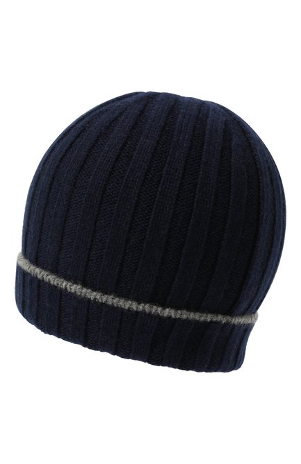 Мужская кашемировая шапка BRUNELLO CUCINELLI темно-синего цвета, арт. M2240900 | Фото 2 (Материал: Текстиль, Шерсть, Кашемир; Кросс-КТ: Трикотаж)