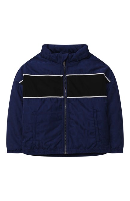 Детского куртка EMPORIO ARMANI синего цвета, арт. 6KHBP9/1NWEZ | Фото 1 (Рукава: Длинные; Материал внешний: Синтетический материал; Материал подклада: Хлопок; Кросс-КТ НВ: Верхняя одежда-одежда, Куртки; Ростовка одежда: 9 мес | 74 см, 12 мес | 80 см, 24 мес | 92 см, 36 мес | 98 см)
