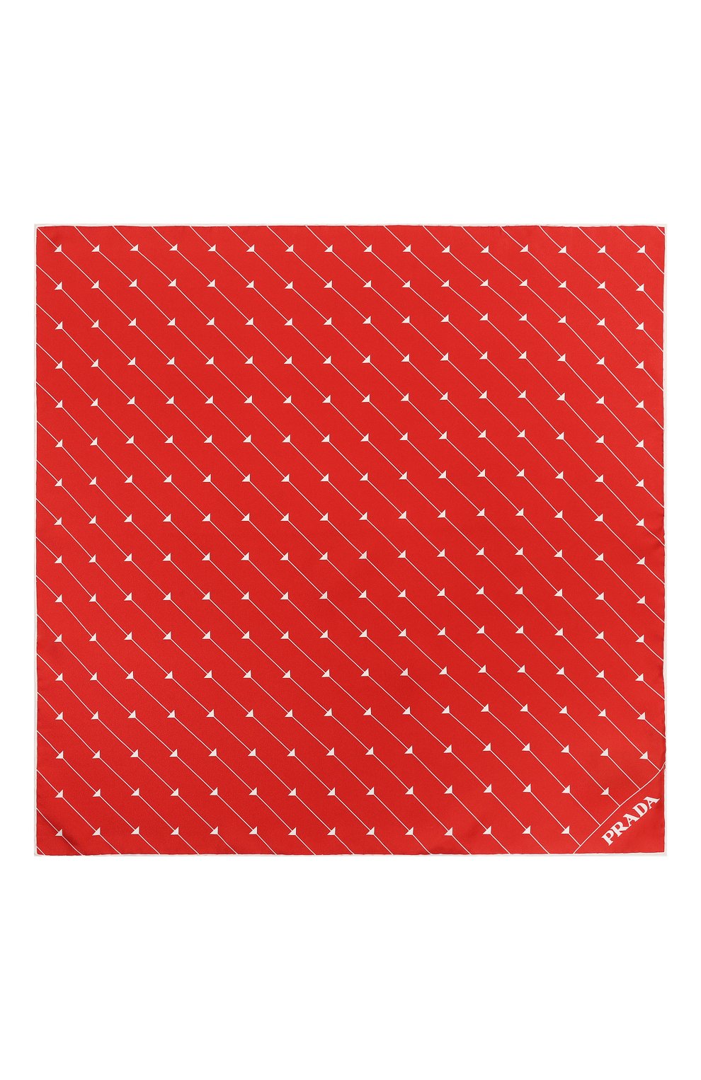 Женский шелковый платок PRADA красного цвета, арт. 1FF004-2DTR-F0976 | Фото 5 (Материал: Текстиль, Шелк)