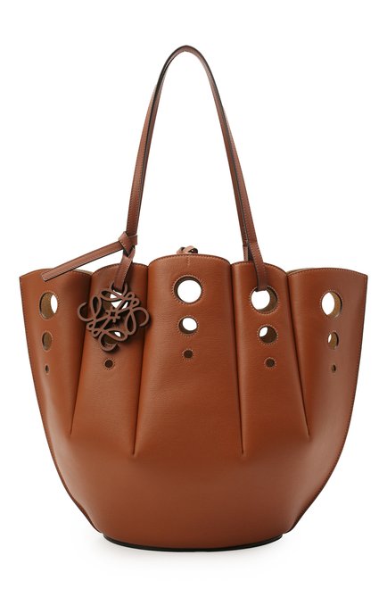 Женский сумка-тоут shell LOEWE коричневого цвета по цене 255500 руб., арт. A657R52X13 | Фото 1
