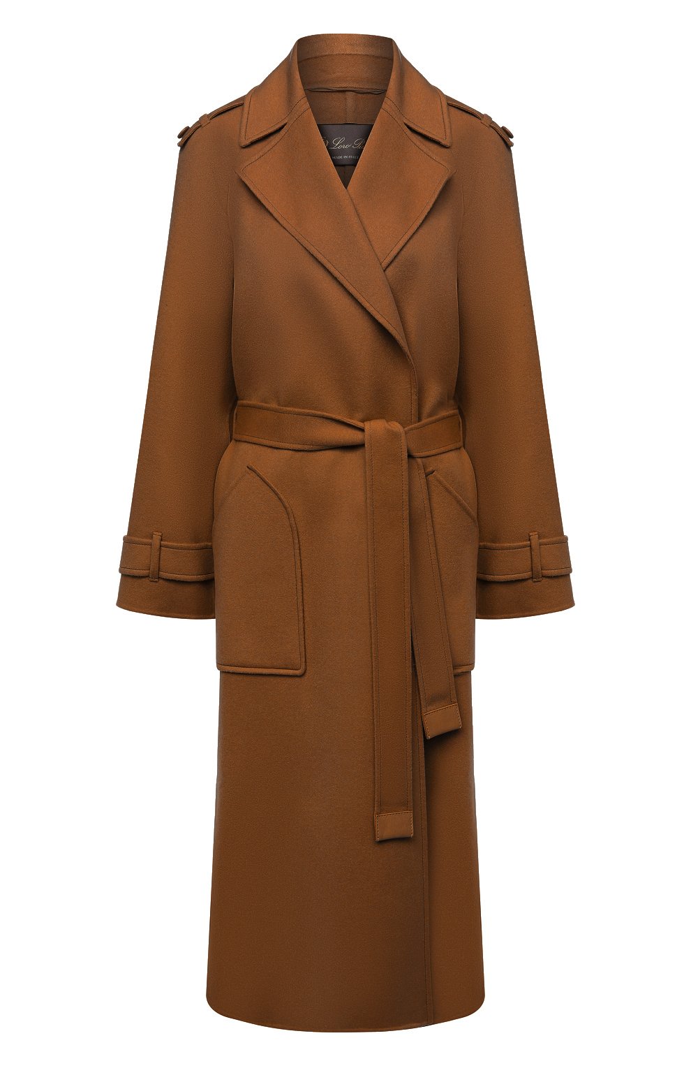 Женское коричневое кашемировое пальто LORO PIANA купить в интернет ...