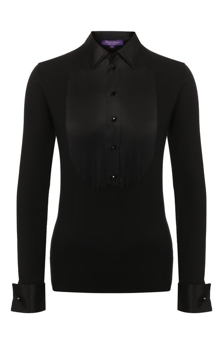 Женская шелковая блузка RALPH LAUREN черного цвета по цене 184500 руб., арт. 290778835 | Фото 1
