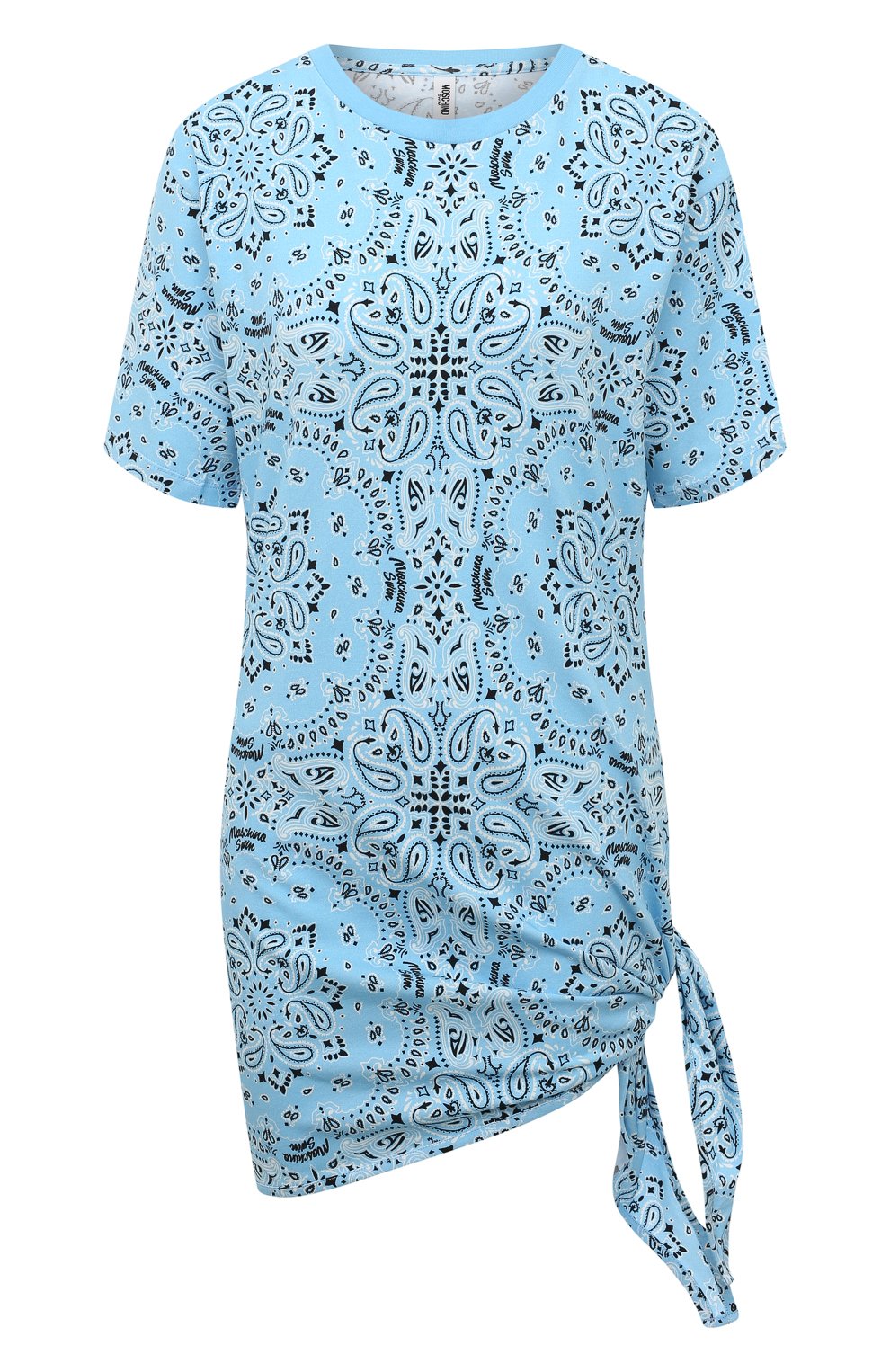 Хлопковое платье Moschino голубого цвета