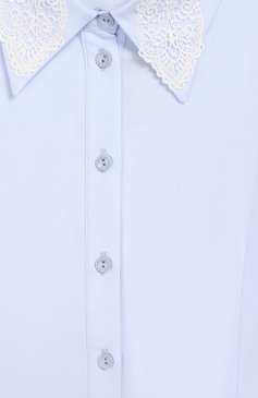 Детское хлопковая блузка DAN MARALEX голубого цвета, арт. 210070613 | Фото 3 (Рукава: Длинные; Материал внешний: Хлопок; Статус проверки: Проверено, Проверена категория)