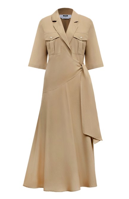 Женское хлопковое платье MSGM бежевого цвета по цене 0 руб., арт. 3641MDA13X/247101 | Фото 1