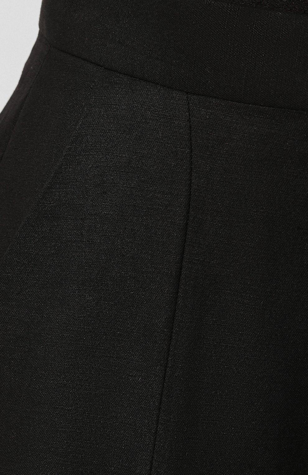 Женские льняные брюки LOEWE черного цвета, арт. S2102180FH | Фото 5 (Длина (брюки, джинсы): Стандартные; Женское Кросс-КТ: Брюки-одежда; Силуэт Ж (брюки и джинсы): Расклешенные; Материал внешний: Лен)