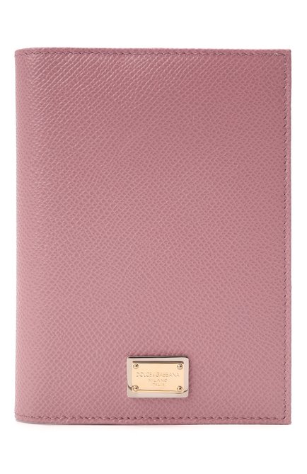 Женские кожаная обложка для паспорта DOLCE & GABBANA светло-розового цвета, арт. BI2215/A1001 | Фото 1 (Материал: Натуральная кожа)