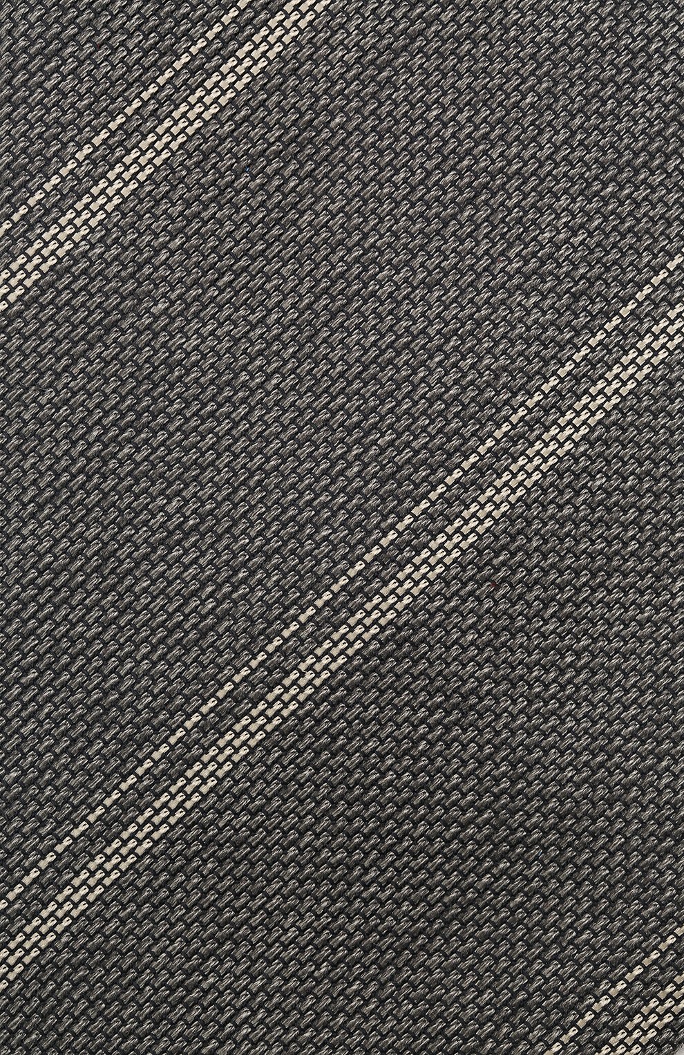 Мужской шелковый галстук BRIONI светло-серого цвета, арт. 062H00/01411 | Фото 3 (Принт: С принтом; Материал: Текстиль, Шелк; Материал сплава: Проставлено; Нос: Не проставлено)