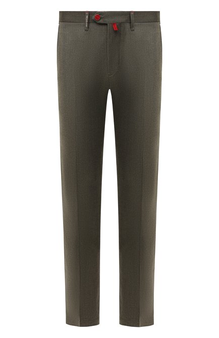 Мужские брюки из шерсти и кашемира KITON зеленого цвета по цене 144500 руб., арт. UFPP79K0121A | Фото 1