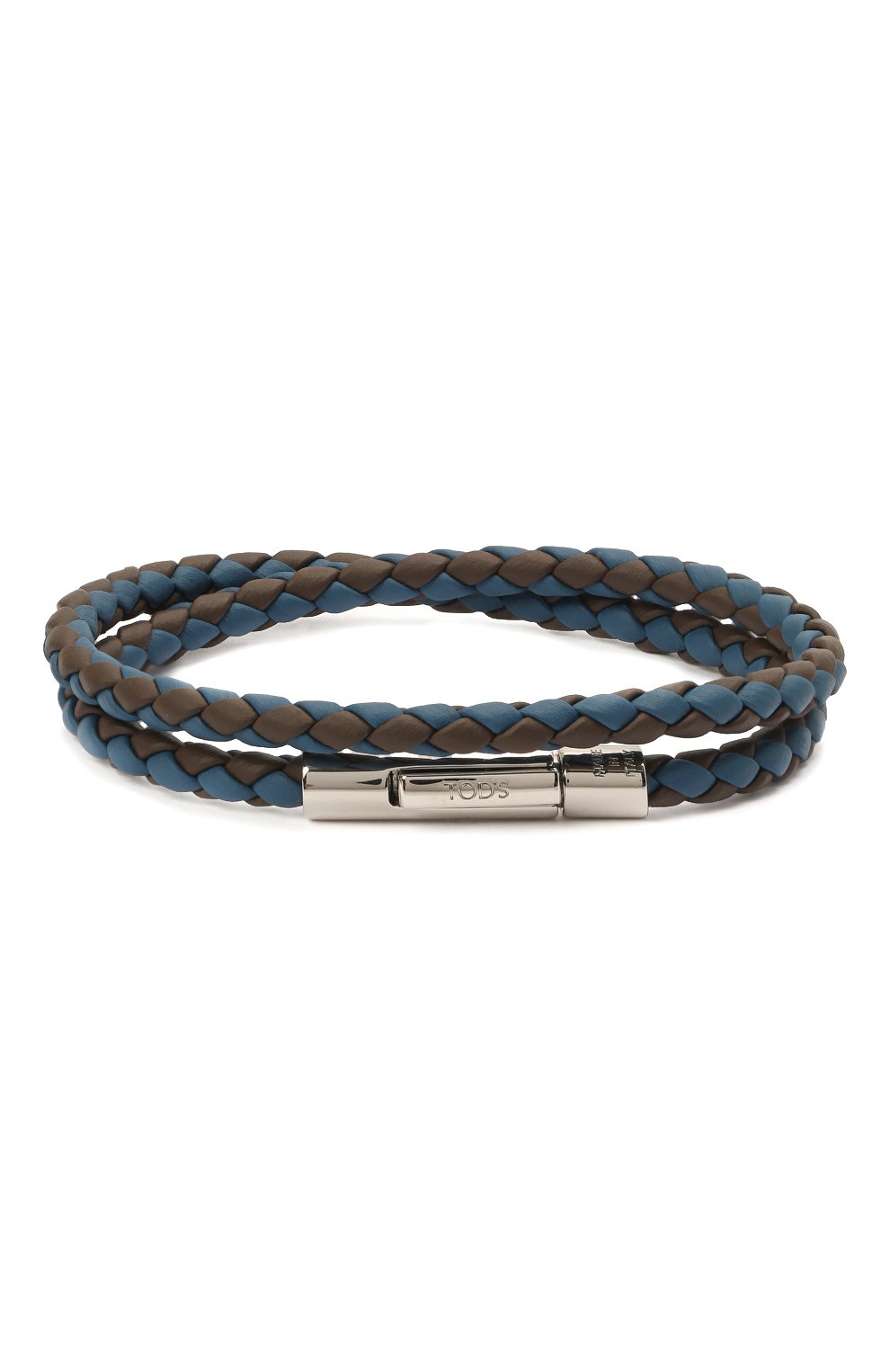 Мужской кожаный браслет TOD’S синего цвета, арт. XEMB1900200FLR | Фото 1 (Материал: Натуральная кожа)