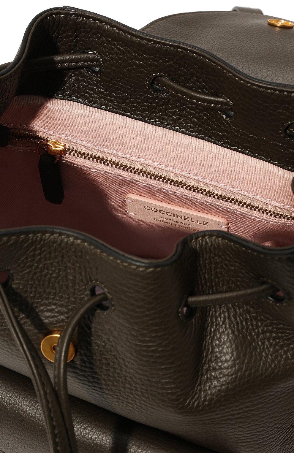 Женский рюкзак beat COCCINELLE хаки цвета, арт. E1 MF6 14 02 01 | Фото 5 (Размер: medium; Материал: Натуральная кожа; Стили: Кэжуэл)