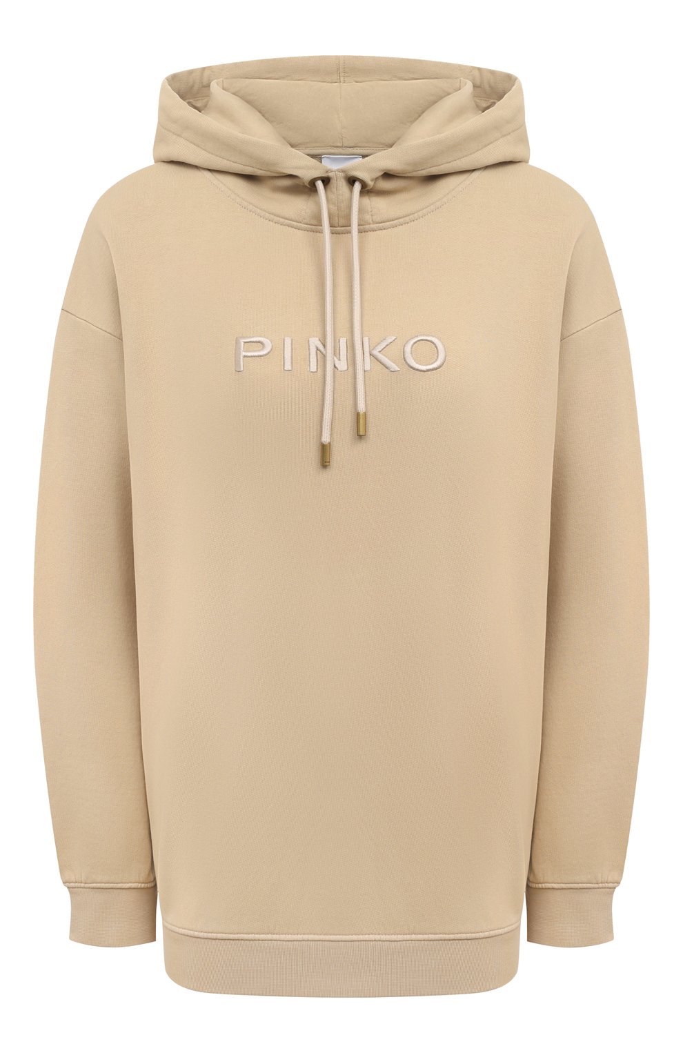 Женский бежевый хлопковое худи PINKO купить в интернет-магазине ЦУМ ...