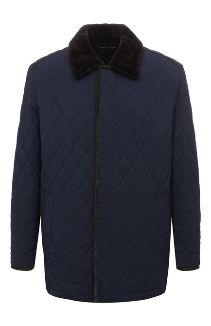 Мужская куртка с меховой подкладкой BRIONI темно-синего цвета по цене 1325000 руб., арт. SFP70L/09A20 | Фото 1