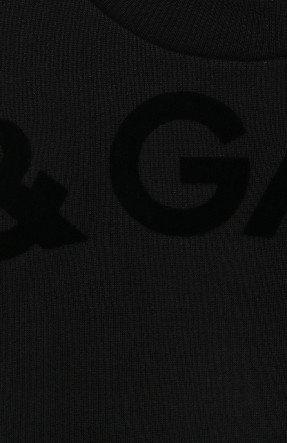 Детский хлопковый свит шот DOLCE & GABBANA черного цвета, арт. L4JWHZ/G7K2C/2-6 | Фото 3 (Рукава: Длинные; Материал сплава: Проставлено; Материал внешний: Хлопок; Драгоценные камни: Проставлено; Мальчики Кросс-КТ: Свитшот-одежда)