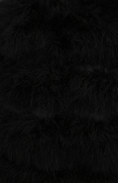 Женская шуба из овчины с отделкой перьями SAINT LAURENT черного цвета, арт. 658391/YCET2 | Фото 5 (Женское Кросс-КТ: Мех; Рукава: Длинные; Материал внешний: Натуральный мех; Длина (верхняя одежда): До колена; Материал подклада: Купро; Стили: Кэжуэл)