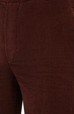 Женские хлопковые брюки LORO PIANA бордового цвета, арт. FAL4100 | Фото 5 (Длина (брюки, джинсы): Удлиненные; Женское Кросс-КТ: Брюки-одежда; Региональные ограничения белый список (Axapta Mercury): RU; Материал сплава: Проставлено; Силуэт Ж (брюки и джинсы): Расклешенные; Материал внешний: Хлопок; Драгоценные камни: Проставлено; Стили: Бохо)