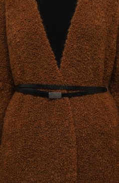 Женский кожаный ремень BRUNELLO CUCINELLI черного цвета, арт. M0BRUC147 | Фото 2 (Материал: Натуральная кожа; Материал сплава: Проставлено; Нос: Не проставлено)