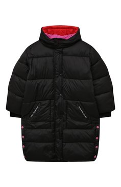Детская утепленное пальто STELLA MCCARTNEY черного цвета, арт. 8R2B60 | Фото 1 (Рукава: Длинные; Материал внешний: Синтетически й материал; Материал сплава: Проставлено; Драгоценные камни: Проставлено)