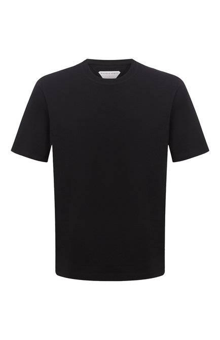 Мужская хлопковая футбо лка BOTTEGA VENETA черного цвета по цене 31650 руб., арт. 649055/VF1U0 | Фото 1