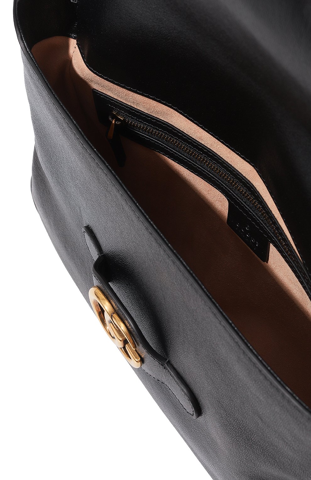 Женская сумка dahlia gg medium GUCCI черного цвета, арт. 648933 1U10T | Фото 5 (С�умки-технические: Сумки через плечо; Размер: medium; Материал: Натуральная кожа; Ремень/цепочка: На ремешке)