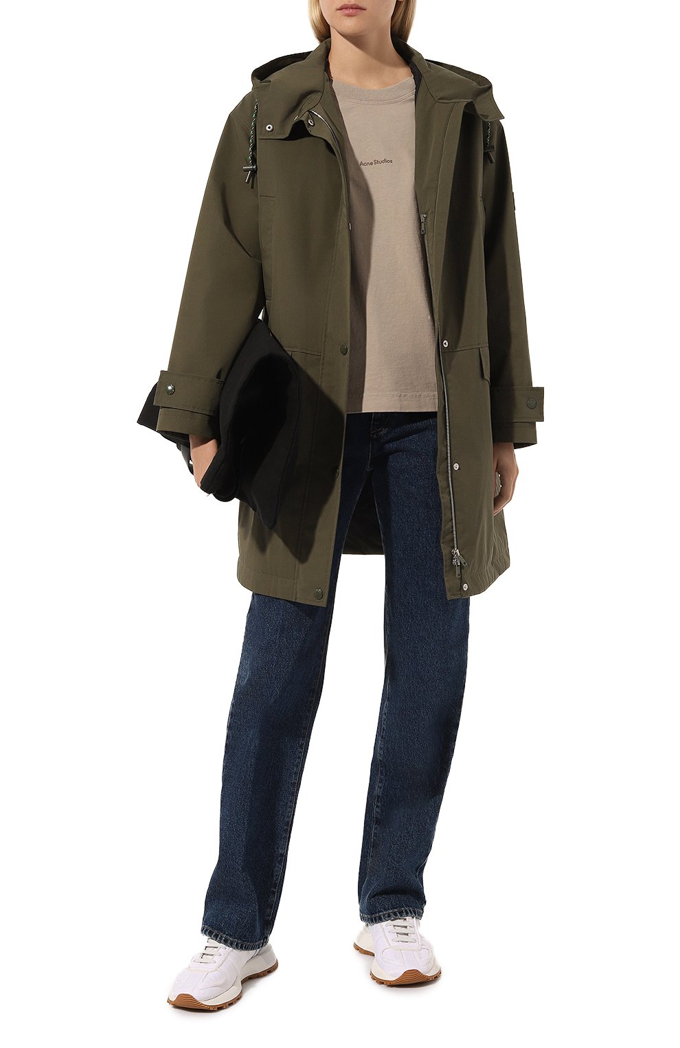 Женская хлопковая куртка YS ARMY PARIS хаки цвета, арт. 23EFM01091S05W | Фото 2 (Кросс-КТ: Куртка; Рукава: Длинные; Длина (верхняя одежда): До середины бедра; Материал сплава: Проставлено; Материал внешний: Хлопок; Стили: Спорт-шик; Материал подклада: Синтетический материал; Драгоценные камни: Проставлено)