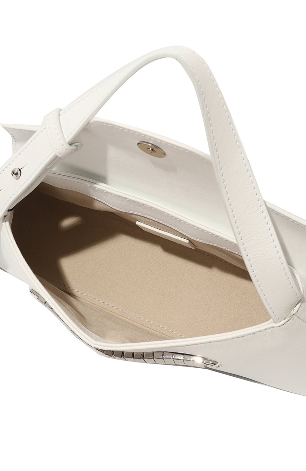Женская сумка eva ELLEME белого цвета, арт. EVA BAGUETTE/LEATHER | Фото 5 (Сумки-технические: Сумки top-handle; Размер: medium; Материал: Натуральная кожа)