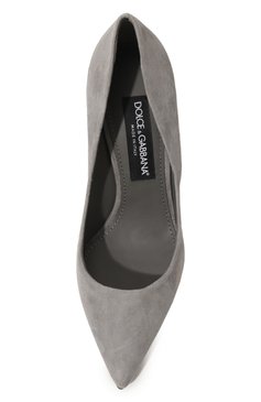 Женские замшевые туфли cardinale DOLCE & GABBANA серого цвета, арт. CD1657/B1275 | Фото 6 (Каблук высота: Высокий; Каблук тип: Шпилька; Подошва: Плоская; Материал внешний: Замша)