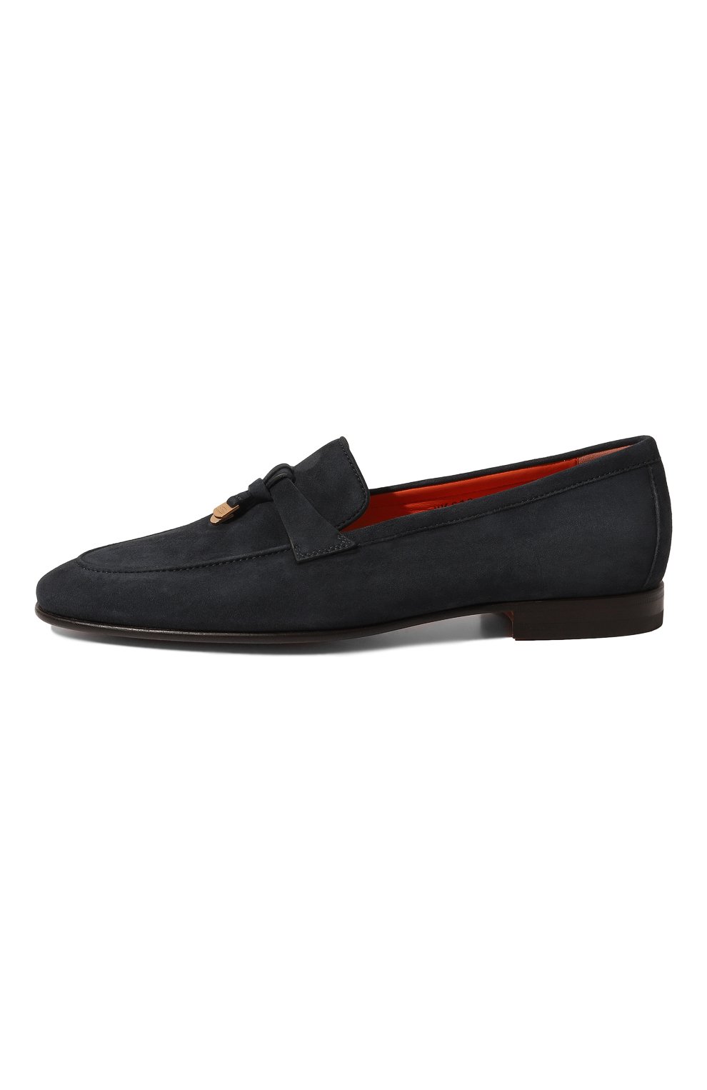 Мужские замшевые лоферы SANTONI темно-синего цвета, арт. MCNG18433LA3BYKSU60 | Фото 4 (Материал внутренний: Натуральная кожа; Стили: Классический; Материал внешний: Замша)