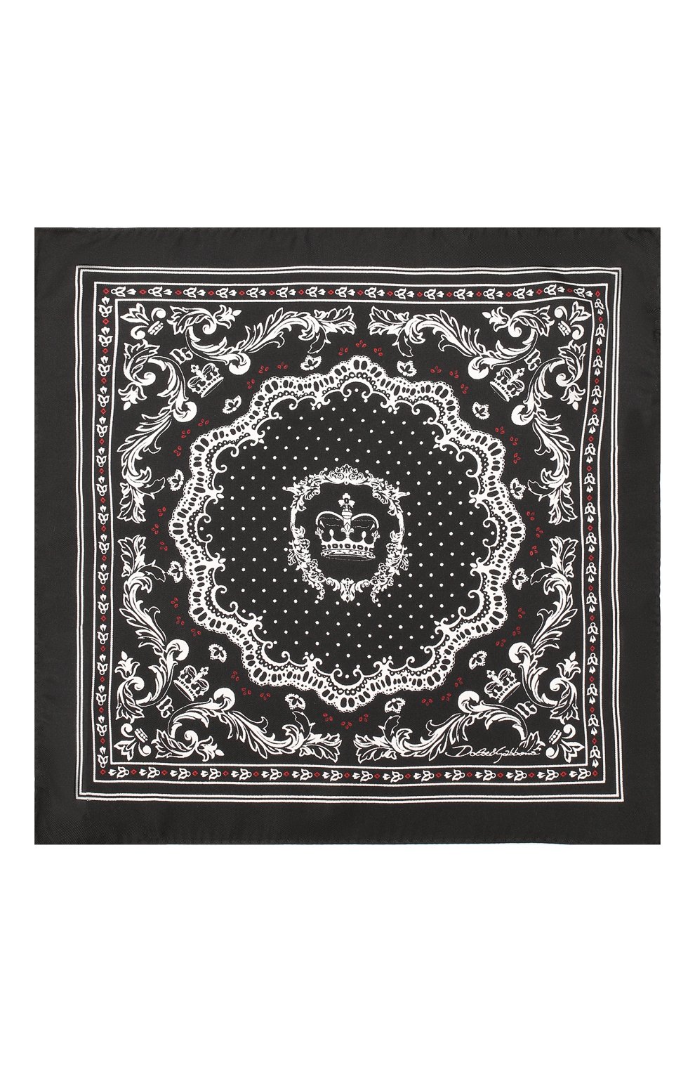 Мужской шелковый платок DOLCE & GABBANA черно-белого цвета, арт. GR412E/G0X56 | Фото 3 (Материал: Текстиль, Шелк)