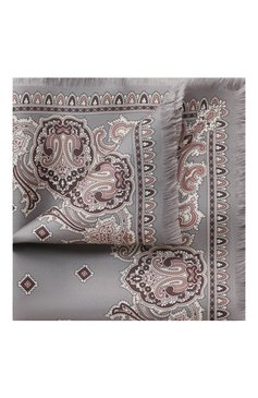 Мужской шелковый платок BRIONI серого цвета, арт. 071D00/P942C | Фото 1 (Материал: Текстиль, Шелк; Региональные ограничения белый список (Axapta Mercury): RU)