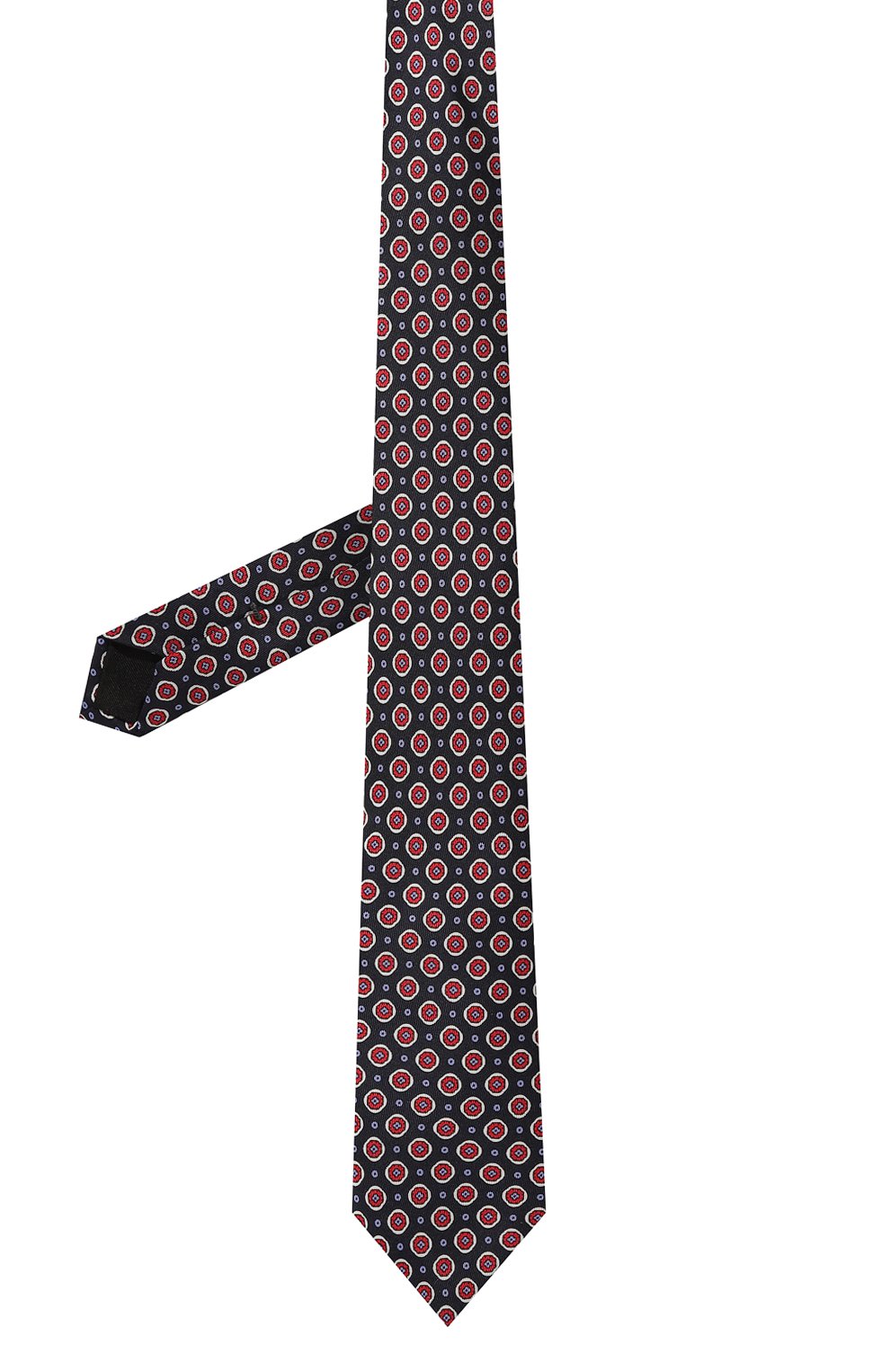 Мужской шелковый галстук VAN LAACK темно-синего цвета, арт. LER0Y-P/K70227 | Фото 3 (Принт: С принтом; Материал: Текстиль, Шелк; Материал сплава: Проставлено; Нос: Не проставлено)
