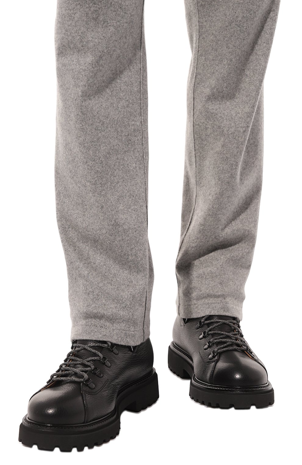 Мужские кожаные ботинки CAMERLENGO черного цвета, арт. 16165/CAINE | Фото 3 (Материал утеплителя: Натуральный мех; Мужское Кросс-КТ: Хайкеры-обувь, Ботинки-обувь, зимние ботинки; Материал сплава: Проставлено; Подошва: Плоская; Драгоценные камни: Проставлено)