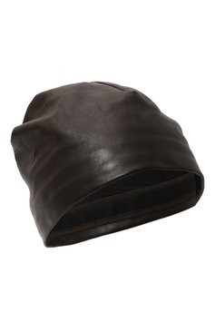 Женская кожаная шапка GIORGIO ARMANI коричневого цвета, арт. 797325/3F508 | Фото 1 (Нос: Не проставлено)