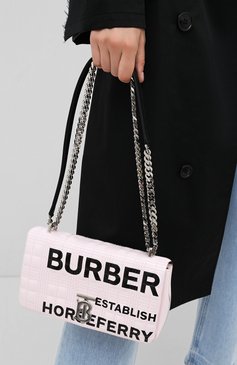Женская сумка lola BURBERRY розового цвета, арт. 8029686 | Фото 5 (Сумки-технические: Сумки через плечо; Ремень/цепочка: На ремешке; Материал: Текстиль; Размер: small)