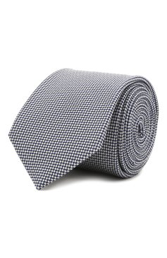 Мужской галстук из шелка и хлопка VAN LAACK темно-синего цвета, арт. LER0Y/K04158 | Фото 1 (Принт: С принтом; Материал: Текстиль, Шелк, Хлопок)
