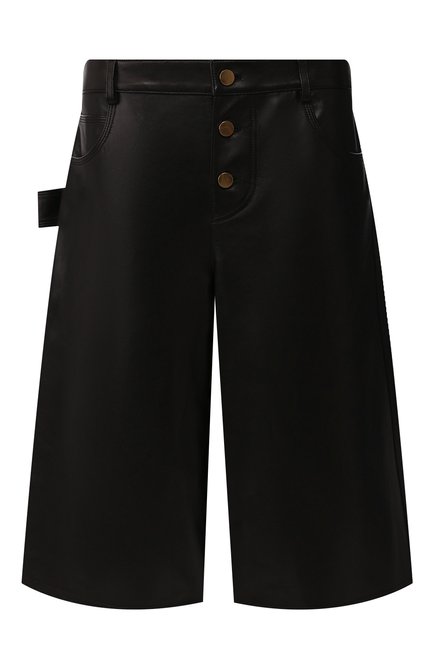 Женские кожаные шорты BOTTEGA VENETA черного цвета по цене 391500 руб., арт. 618526/VKV90 | Фото 1