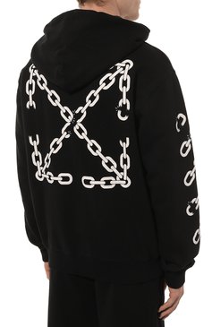 Мужской хлопковая толстовка OFF-WHITE черного цвета, арт. OMBE013F22FLE0061001 | Фото 4 (Рукава: Длинные; Мужское Кросс-КТ: Толстовка-одежда; Длина (для топов): Стандартные; Стили: Гранж; Материал внешний: Хлопок)
