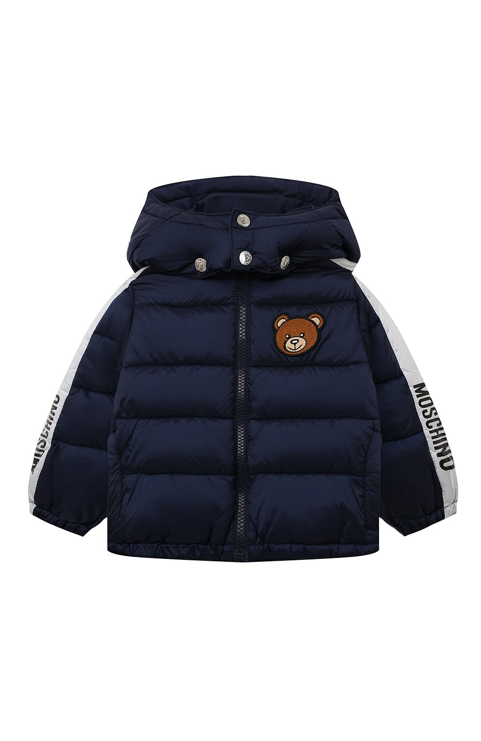Верхняя одежда Moschino, Утепленная куртка Moschino, Китай, Синий, Полиамид: 100%; Подкладка-хлопок: 100%; Наполнитель-полиэстер: 100%;, 12966617  - купить