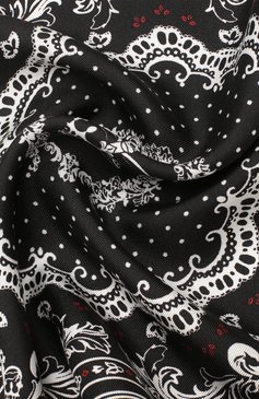 Мужской шелковый платок DOLCE & GABBANA черно-белого цвета, арт. GR412E/G0X56 | Фото 2 (Материал: Текстиль, Шелк)