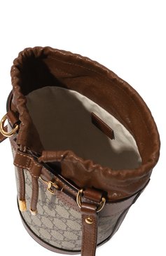 Женская сумка horsebit 1955 small GUCCI коричневого цвета, арт. 637115 92TPG | Фото 5 (Сумки-технические: Сумки через плечо; Материал: Натуральная кожа; Материал сплава: Проставлено; Драгоценные камни: Проставлено; Размер: small)