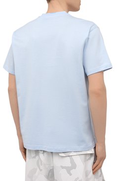Мужская хлопковая футболка BURBERRY голубого цвета, арт. 8040062 | Фото 4 (Принт: Без принта; Рукава: Короткие; Длина (для топов): Стандартные; Материал внешний: Хлопок; Стили: Кэ�жуэл)