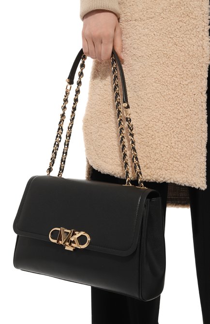 Женская сумка parker extra-large MICHAEL MICHAEL KORS черного цвета, арт. 30F3G7PS4L | Фото 2 (Ремень/цепочка: На ремешке; Драгоценные камни: Проставлено; Размер: large; Материал: Натуральная кожа; Материал сплава: Проставлено; Сумки-технические: Сумки через плечо)