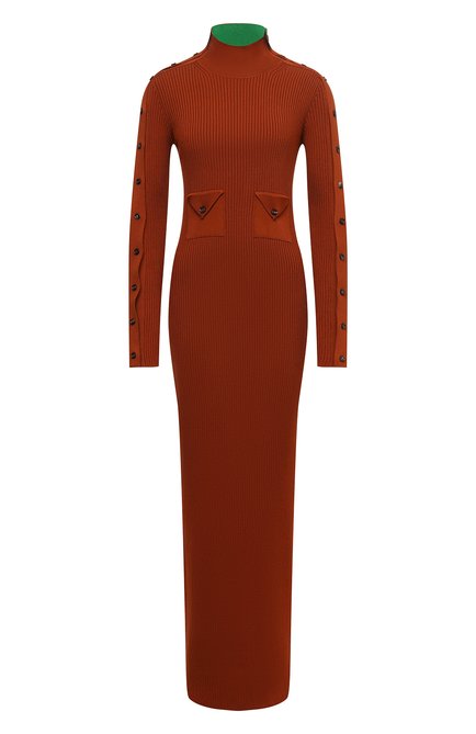 Женское шелковое платье BOTTEGA VENETA оранжевого цвета по цене 334000 руб., арт. 664509/V0ZM0 | Фото 1